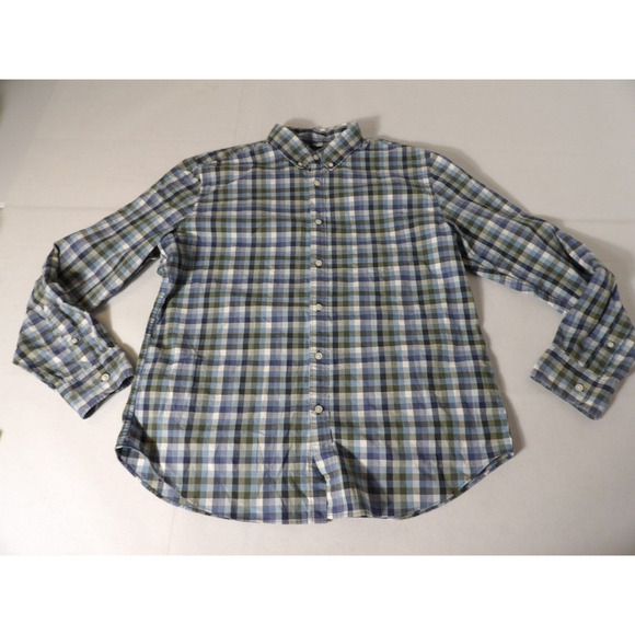 J Crew Mercantile Flex Shirt Mens XL Check Plaid Blue Long Sleeve Button Up - Picture 2 of 10
